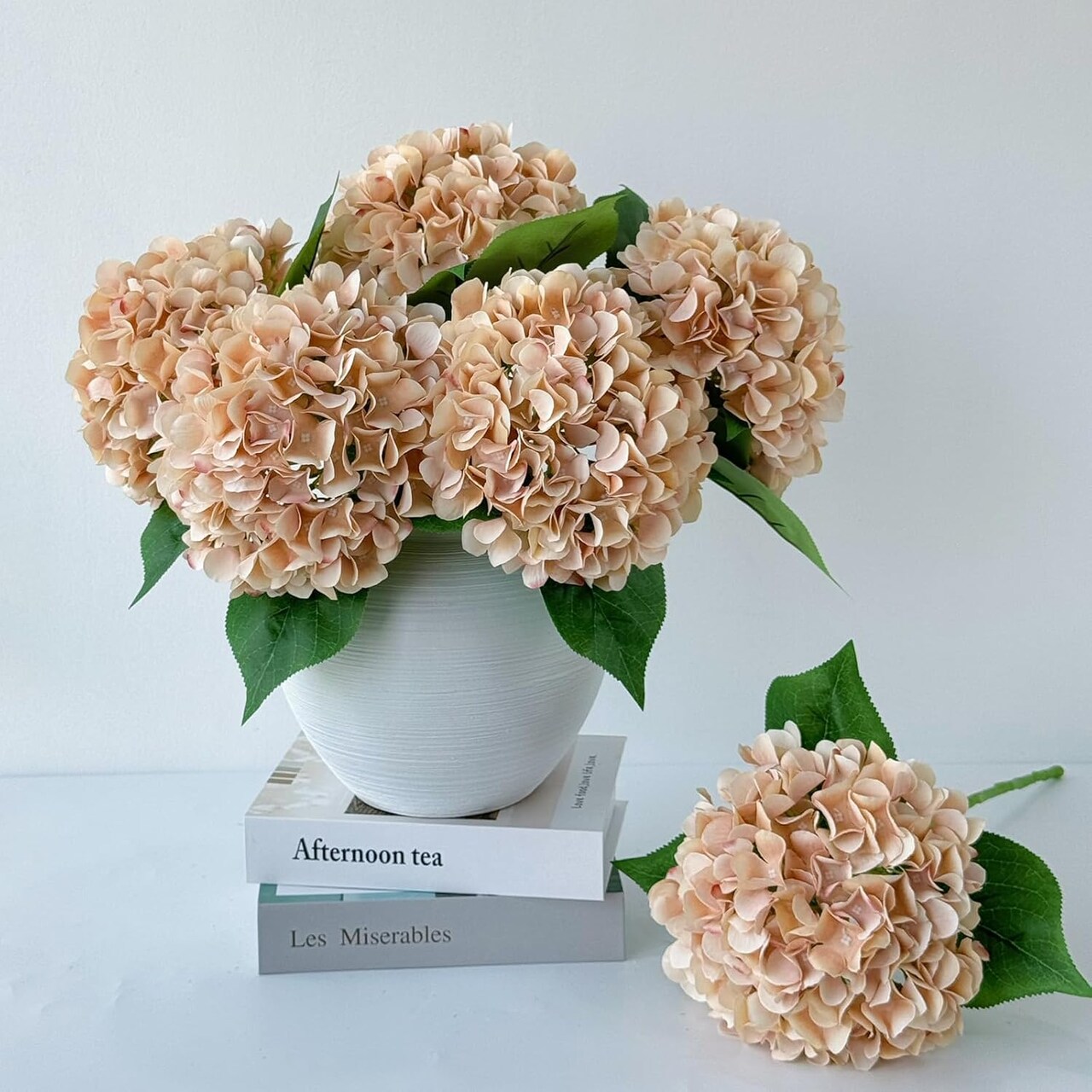 5-Pack 20” Artificial Silk Hydrangeas – Faux Flower Stems for Fall, Spring & Year-Round Indoor/Outdoor Home Décor, Wedding Arrangements, Table Centerpieces, Porch & Living Room Decorations